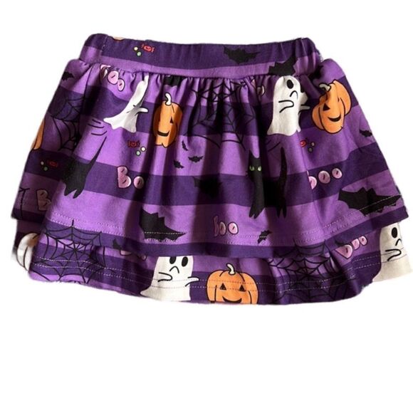 Not Too Spooky Girl’s Size 2 (80) Boo Purple Halloween Skirt w Pumpkin Ghost Bat - Picture 1 of 6